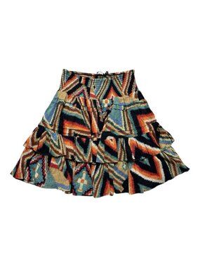 Lauren Ralph Lauren Tiered Skirt Women’s 6 Southwest Aztec Print Boho